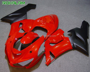 Carenados de motocicleta para <span class=keywords><strong>Kawasaki</strong></span> Ninja ZX 6R, ZX-6R, <span class=keywords><strong>636</strong></span>, <span class=keywords><strong>2005</strong></span>, 2006, <span class=keywords><strong>ZX6R</strong></span>, 05, 06, Kit de carenado ABS, color rojo y negro - Product Image 1