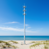 Tour d'antenne tubulaire cellulaire en acier galvanisé à chaud, certifiée ISO/CE, hauteur personnalisable pour usage industriel