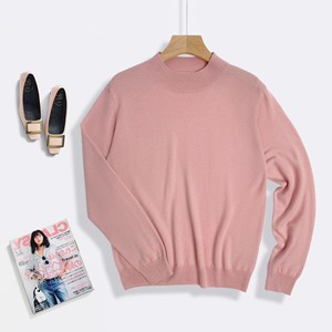 Suéter de Lana 100% Pura Lavable a Máquina para Mujer, Otoño Invierno, Nuevo, Corte Holgado, <span class=keywords><strong>Cuello</strong></span> Alto Simulado, Tejido Ultrafino, Capa Base - Product Image 3