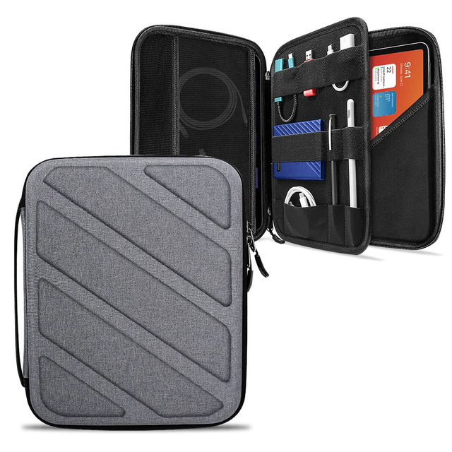 Hard Shell Tablet Sleeve Case for iPad EVA Tablet Carrying Storage Organizer Bag with Accessory Pocket for iPad 11 inch