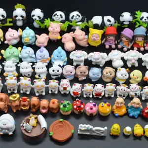 Dessin animé animaux Figurines 3D PVC plastique résine Sculpture décor de noël chat canard chien Panda ours cheval coccinelle lapin cerf mouton