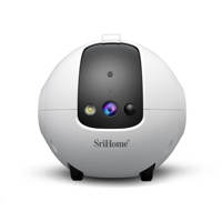 4MP Intelligente Haustier-Roboter-Kamera mit Laser-Neckerei, Leckerli-Spender, Umweltfreundliches Home-Security-KI-Tracking-System aus Kunststoff für Katzenpflege im Cartoon-Design