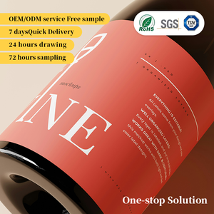 <span class=keywords><strong>Étiquette</strong></span>s adhésives personnalisées imperméables pour bouteilles de vin, <span class=keywords><strong>étiquette</strong></span>s imprimées en rouleau pour vin rouge et <span class=keywords><strong>champagne</strong></span> - Product Image 1