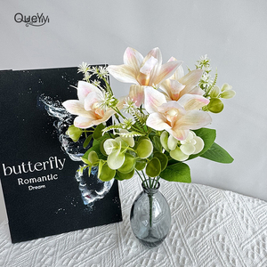 Fleur artificielle de haute qualité pour la décoration de la pièce QYYN-1838 Eucalyptus <span class=keywords><strong>Cymbidium</strong></span> à 7 têtes - Product Image 3