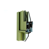 Profilé en aluminium 6063 pour cadre de porte et fenêtre à rupture de pont thermique, extrusion d'aluminium pour cadre de porte battante en verre