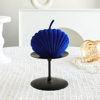 Bougie parfumée de luxe en forme de coquillage floqué pour cadeau de Noël, bougies décoratives originales en velours