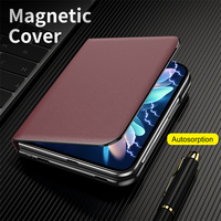 Étui de téléphone pliable en cuir PU à fermeture magnétique puissante pour iPhone Duo, avec support métallique invisible et protection intégrale anti-chute
