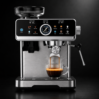 Machine à expresso compacte et mini avec moulin intégré, 20 bars, petite machine à café semi-automatique pour la maison