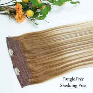 Extensiones de Cabello con Alambre Invisible de Nueva Llegada, con Clips Removibles de Velcro, Extensiones de Cabello con Alambre Listas para Usar, Cabello 100% Remy, Cabello Halo - Product Image 5