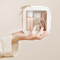 Vente en gros personnalisé PVC sac à cosmétiques Portable voyage étanche beauté trousse de toilette clair maquillage sac de rangement