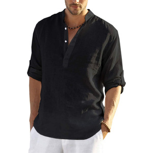 <span class=keywords><strong>Camicia</strong></span> a maniche lunghe da <span class=keywords><strong>uomo</strong></span> 200gsm in <span class=keywords><strong>lino</strong></span> <span class=keywords><strong>100</strong></span>% Oem t-Shirt con logo personalizzato <span class=keywords><strong>camicia</strong></span> con colletto Casual bianco all'ingrosso - Product Image 5