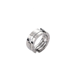 Nuova moda in acciaio inox Kissing Fish Ring da uomo Hip Hop moda trasformabile accessorio collana - Product Image 1