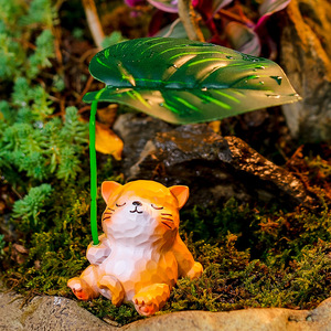 Ornement de jardin en résine, mignon dessin animé panda et grenouille avec parapluie, décoration extérieure pour balcon - Product Image 2