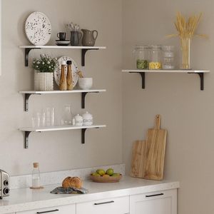 <strong>Floating</strong> <strong>Shelves</strong> Wall Mounted <strong>Shelves</strong> Set of 3 <strong>Deep</strong> <strong>Shelves</strong> Wide Display Ledges for Living Room - Product Image 2