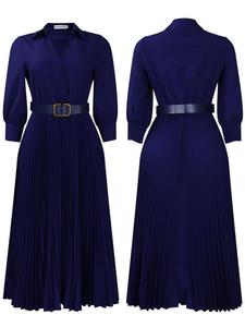 <span class=keywords><strong>Abito</strong></span> <span class=keywords><strong>Lungo</strong></span> da Donna con Cintura, Abbigliamento Femminile per Feste, Vestito Plissettato a <span class=keywords><strong>Maniche</strong></span> Lunghe - Product Image 5