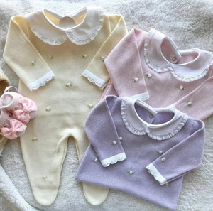 Kaiyue ODM Set <span class=keywords><strong>di</strong></span> Abbigliamento Casual per <span class=keywords><strong>Neonata</strong></span>, Maglione e Salopette in Maglia Tinta Unita per Autunno e Primavera - Product Image 4