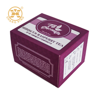 Caja de Té Negra Personalizada con Barniz Brillante, Papel Blanco Limpio, ODM, CMYK, Caja con Cierre de Solapa, 20/25 Paquetes, Máquina Envasadora de T