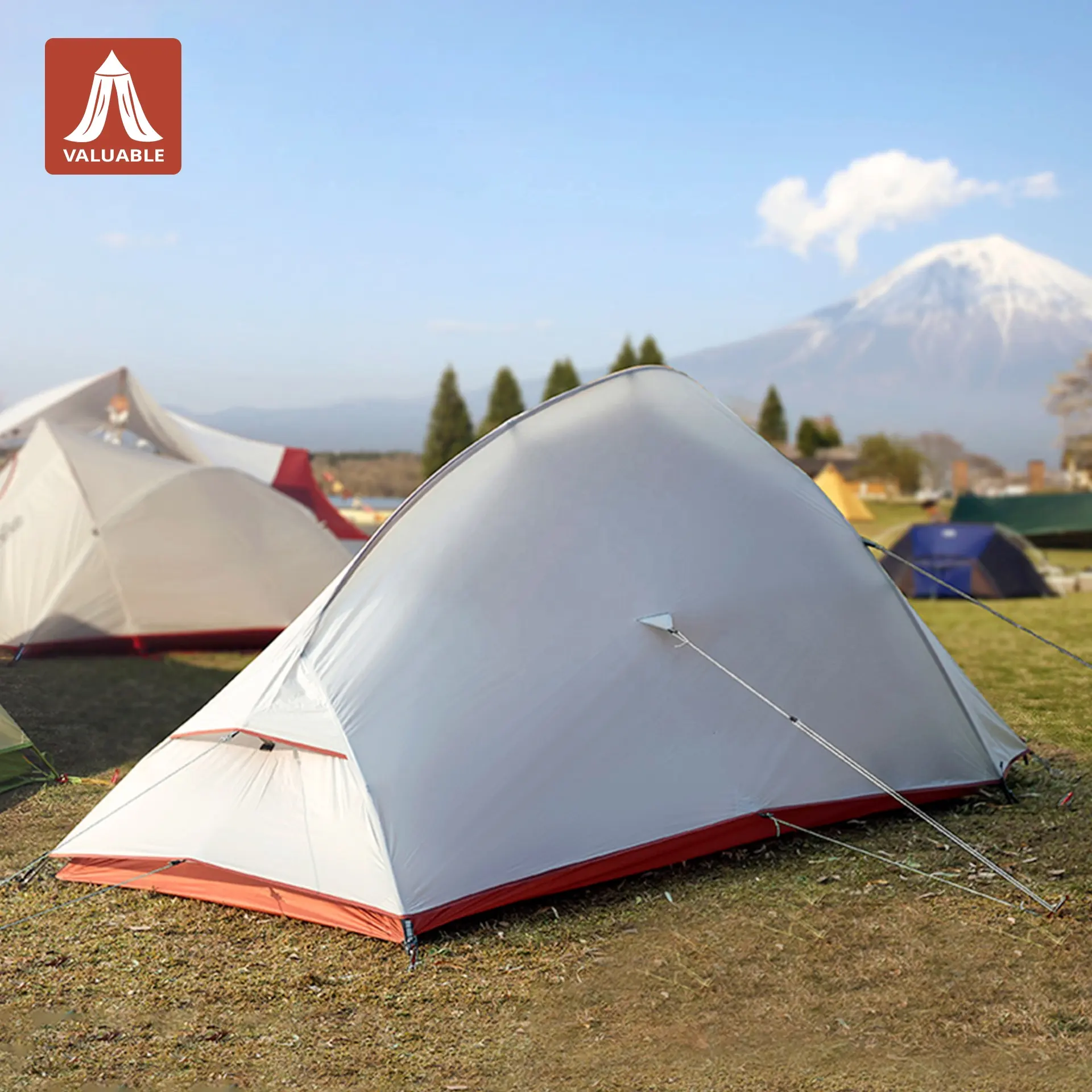 Ultra-leichtes Camping-Schnee-Doppellagendes Zelt 1-3 Personen Outdoor-Tragetasche Aluminiumlegierung Ultraleichtes 4-Saisons-Zelt Nylon-Silizium