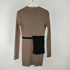 Женские свитера с длинными рукавами, однотонное весеннее базовое платье