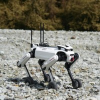 Robot chien industriel IA T01, robot quadrupède intelligent à haute capacité de charge utile pour les applications industrielles d'inspection autonome