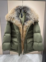 Janveny 2026 Nouvelle Veste d'Hiver à Capuche en Duvet de Canard Blanc pour Femme, Col en Véritable Fourrure de Renard Naturelle, Parka Chaude et Épaisse, Manteau en Fourrure Moelleuse