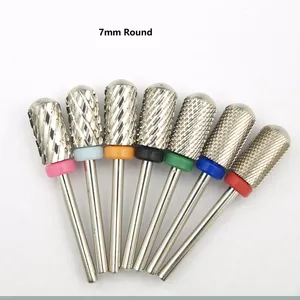New Silver! Quality 6.6mm Big Round Top barrel Original Tungsten steel Carbide Manicure Nail <b>drill</b> <b>bit</b> File Accessories - Product Image 5