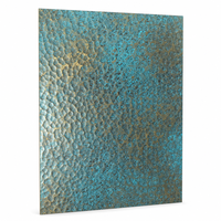 Plaque en acier inoxydable concave-convexe martelée en cuivre vert personnalisée pour murs-rideaux et décoration intérieure
