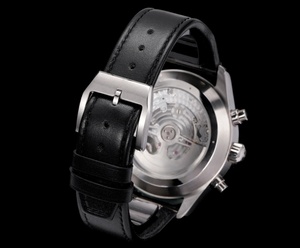 Montre chronographe luxueuse avec aiguilles en acier inoxydable, diamètre 43 mm, résistance à l'eau 30 bars, mouvement mécanique - Product Image 5