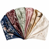 Pañuelo Cuadrado de Seda de Morera 100% Pura, Hijab Turco de Lujo con Diseño Floral, Transpirable, Certificado OEKO-TEX, Regalo para Ramadán, Personalizable