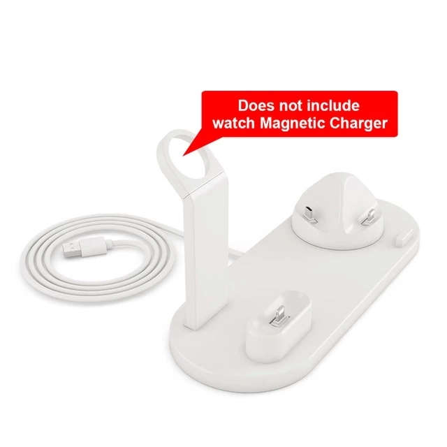 Estación de soporte de carga inalámbrica Qi, 3 en 1, para auriculares BT, reloj inteligente