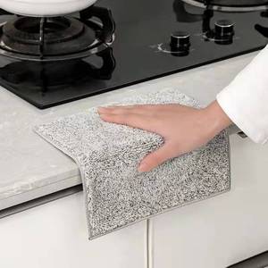 Bamboo Fiber Dish Towel Double Layer Thickened Absorbent Oil Resistant Stain Remover Solid Color Kitchen Cleaning Cloth for Pots - Product Image 3