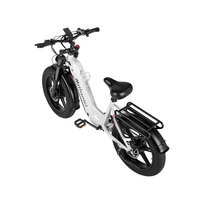 Vélo électrique de montagne sportif avec moteur arrière sans balais 20*4 Fat Tire, batterie au lithium 7 vitesses et freins à disque hydrauliques doubles