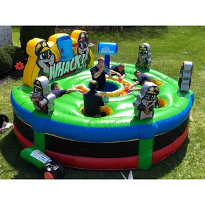 Giant commercial carnival games human whack attach inflatable zap a mole game for sale