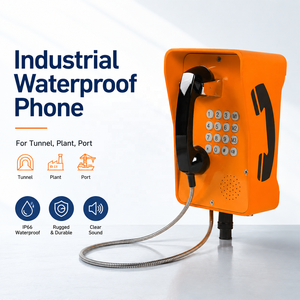 Station d'appel murale à clavier Safe-<span class=keywords><strong>Orange</strong></span> pour projets extérieurs (tunnel, autoroute, port) – Téléphone industriel étanche pour usine - Product Image 1