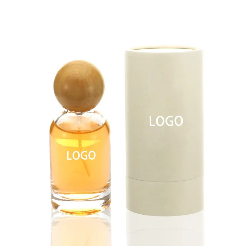 卸売透明ガラス香水瓶50mlハイエンド詰め替え可能なミストスプレー空のガラス瓶カスタムボックス付き