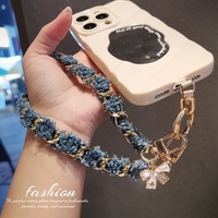 Étui pour iPhone 17 Pro avec cordon de téléphone, bracelet de téléphone tendance, bracelet de poignet pour femme, décoration, boucle en métal, anti-perte