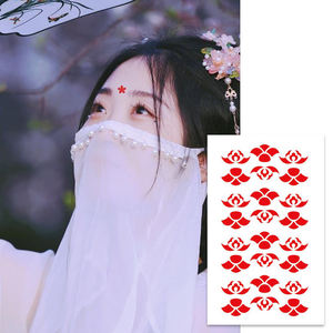 Pegatina DTF Tradicional China de 105x60mm, <span class=keywords><strong>Tatuaje</strong></span> Floral Impermeable para <span class=keywords><strong>la</strong></span> <span class=keywords><strong>Frente</strong></span>, para Niños y Niñas, Día del Niño - Product Image 1