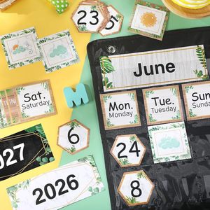 Juego de calendarios de bolsillo para el aula, pequeños, de plástico, de diseño moderno estilo granja, para la gestión del tiempo, para el regreso a clases - Product Image 4