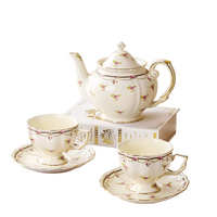 Ensemble de cafetière de luxe de grande capacité 1050 ml tasses à thé de l'après-midi en porcelaine de qualité supérieure services à café et à thé en céramique