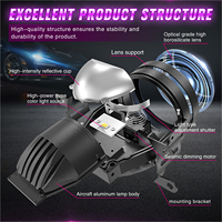 Feux antibrouillard laser BiLED X-7SEVEN de qualité étanche, lentille bleue de 3 pouces, 58W 62W chaque pièce, faisceau haut/bas, projecteur antibrouillard tricolore