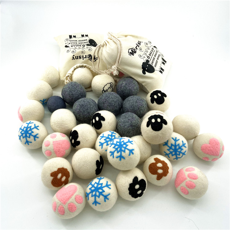 Стиральная машина с фетровым шариком, сушилка из 100% шерсти, шар из чистой шерсти для сухой домашней сушки одежды, сушилка для быстрой сушки одежды