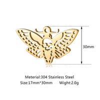 Liontin Halloween bandul ngengat's Head polesan cermin baja tahan karat untuk anting-anting kalung persediaan ornamen grosir