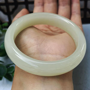 Vente en gros Afghan vert et blanc jade plat bande bracelet femmes jade bracelet bracelets - Product Image 1