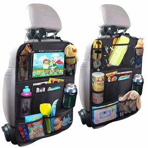 Car Backseat Organizer With Touch Screen Tablet Holder + 9 <b>Storage</b> Pockets Kick Mats Car <b>Seat</b> Back Protectors for Kids Toddlers - Product Image 3
