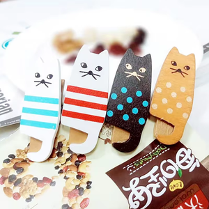 Klip Penyimpanan Kayu untuk Dinding Foto, Klip Pesan Kayu Motif Hewan Kartun, Klip Segel dan Pengemasan Catatan - Product Image 4