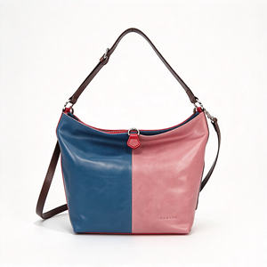 Sac à bandoulière bicolore pour femmes, sac à bandoulière réglable avec fermeture à glissière, sac à bandoulière souple pour femmes pour le quotidien - Product Image 2