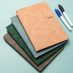 Novo caderno de couro dupla face PU para reuniões A5 com escrita em quadro branco para estudantes