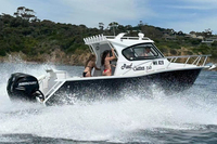 Bateau Gospel 6.25m 20ft, Bateaux de Pêche et de Loisirs en Aluminium avec Petite Cabine de Repos sans Porte, avec Remorque et Moteur, Utilisation Familiale pour 5 Personnes