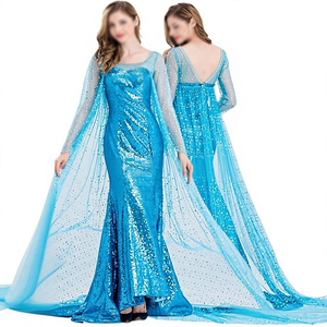 <span class=keywords><strong>Costume</strong></span> da Principessa per Adulti, Vestito Deluxe da Elsa, Bella, <span class=keywords><strong>Biancaneve</strong></span>, Abito da Favola per Halloween, Abito da Ballo per Spettacoli - Product Image 4