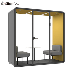 Venta caliente Acoustic Silent Work Pod Office Meeting Pods Cabina <span class=keywords><strong>de</strong></span> reunión insonorizada para 2 personas con acristalamiento laminado - Product Image 5
